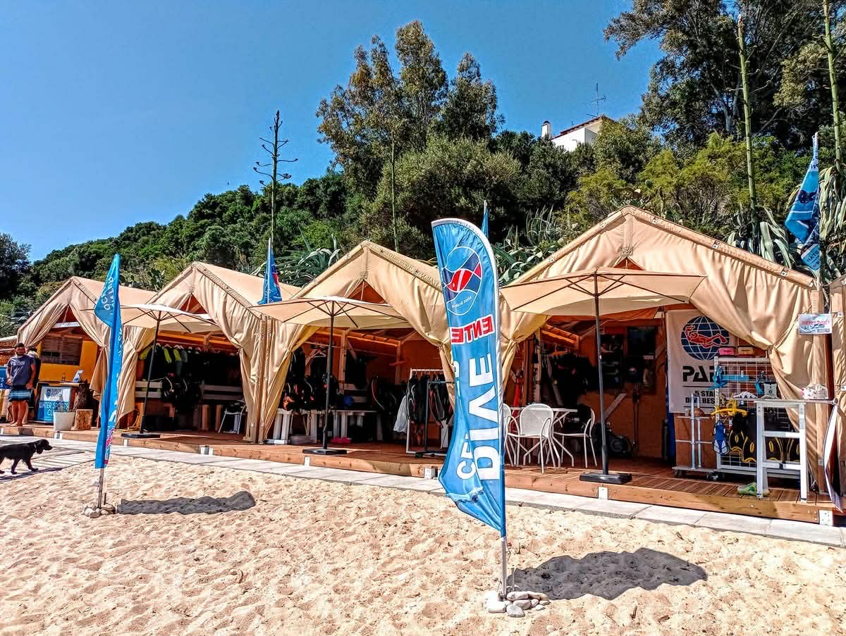 Athos Scuba Diving Center meeting point and beachfront base in Ouranoupoli Halkidiki