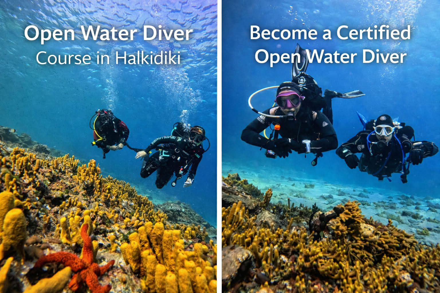 PADI Open Water diver training in Halkidiki Greece