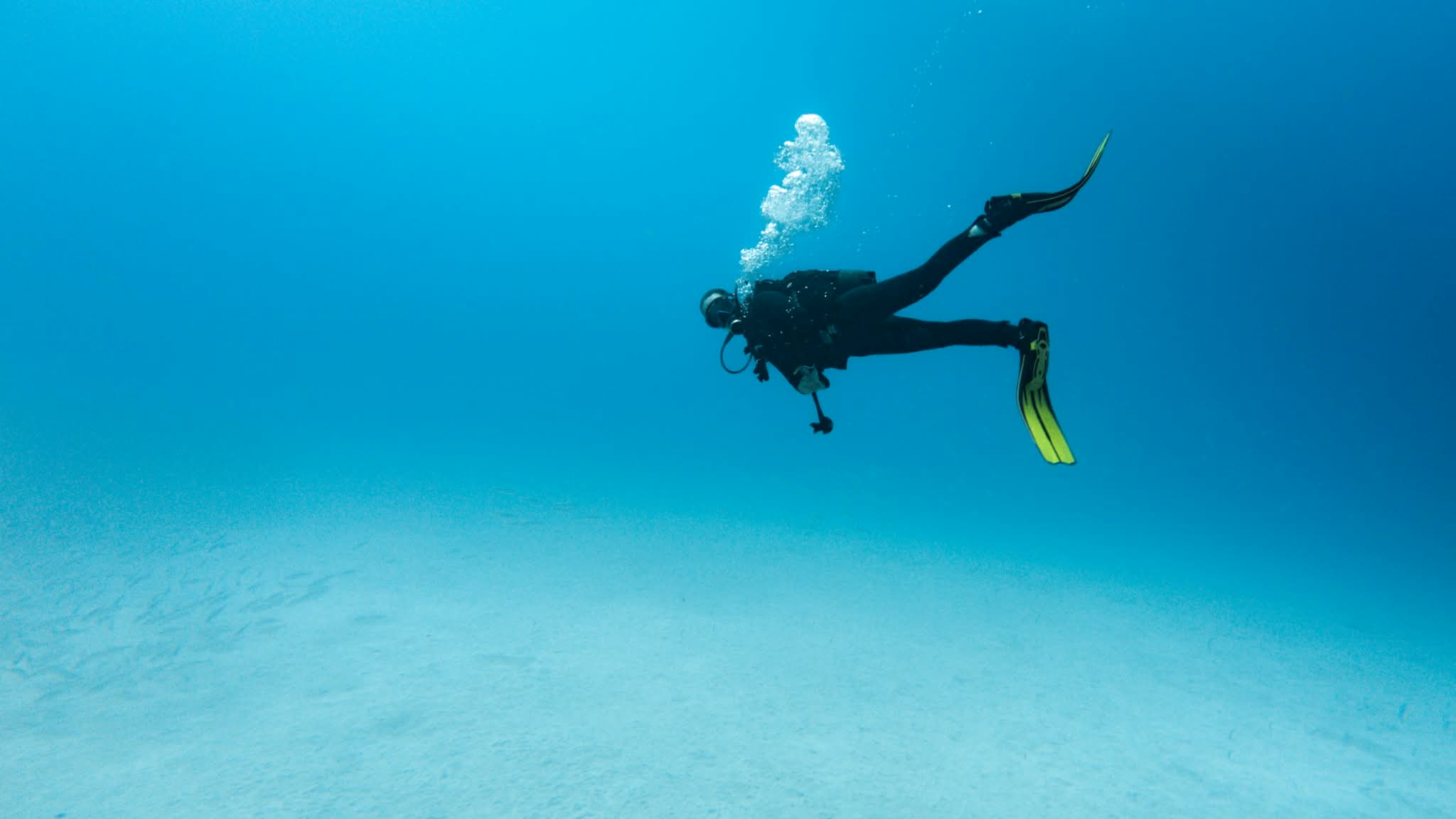diver during an underwater navigation dive in Halkidiki