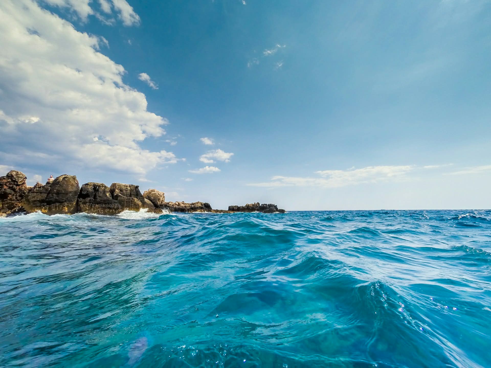 Crystal clear Mediterranean Sea conditions in Halkidiki Greece